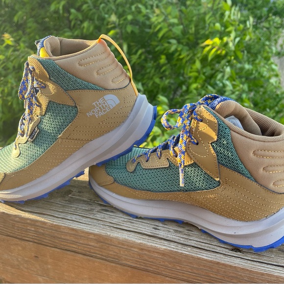 The North Face Kids' Green and Tan Hiking Shoes - Picture 1 of 12